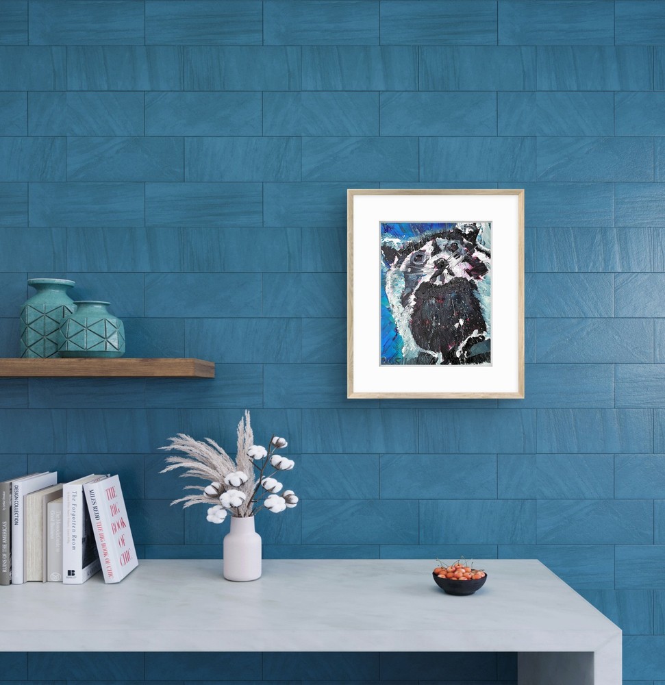 Raccoon Unique Abstract Expressionism Wall Art 11x14 Canvas
