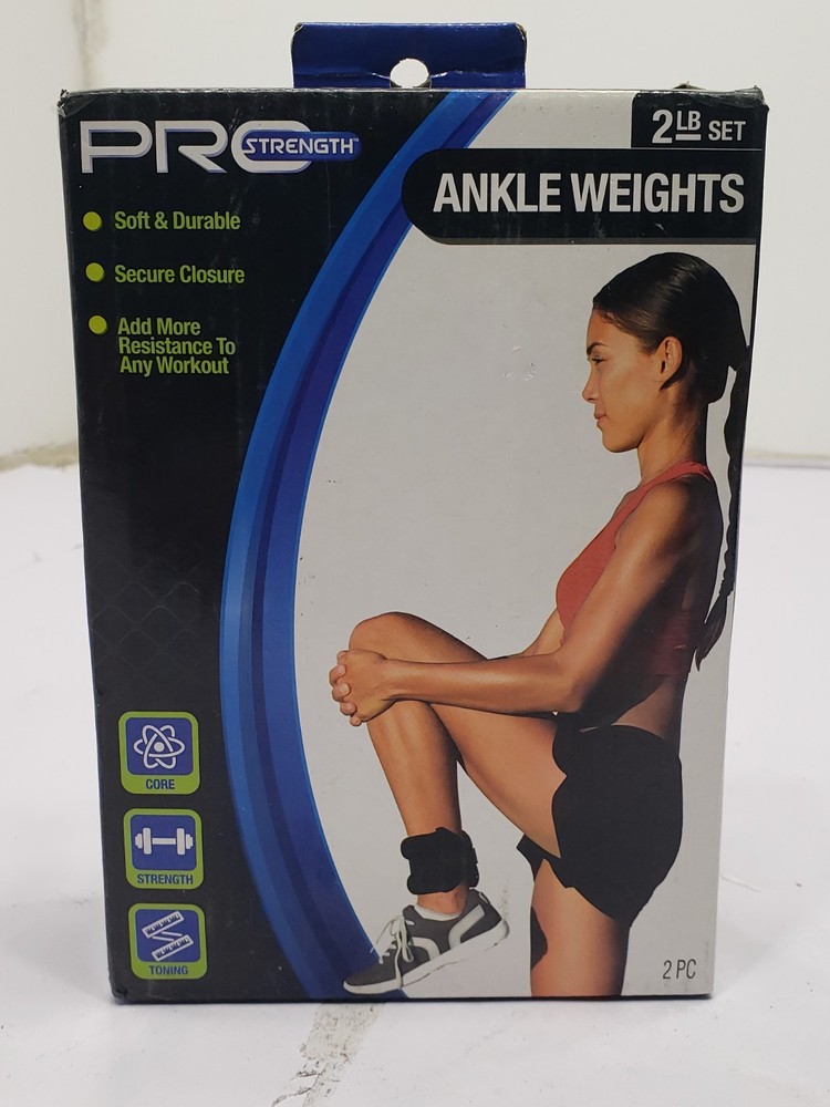 Pro Strength 2 lbs Ankle Weight Set Soft & Durable Secure Closure Adjustable