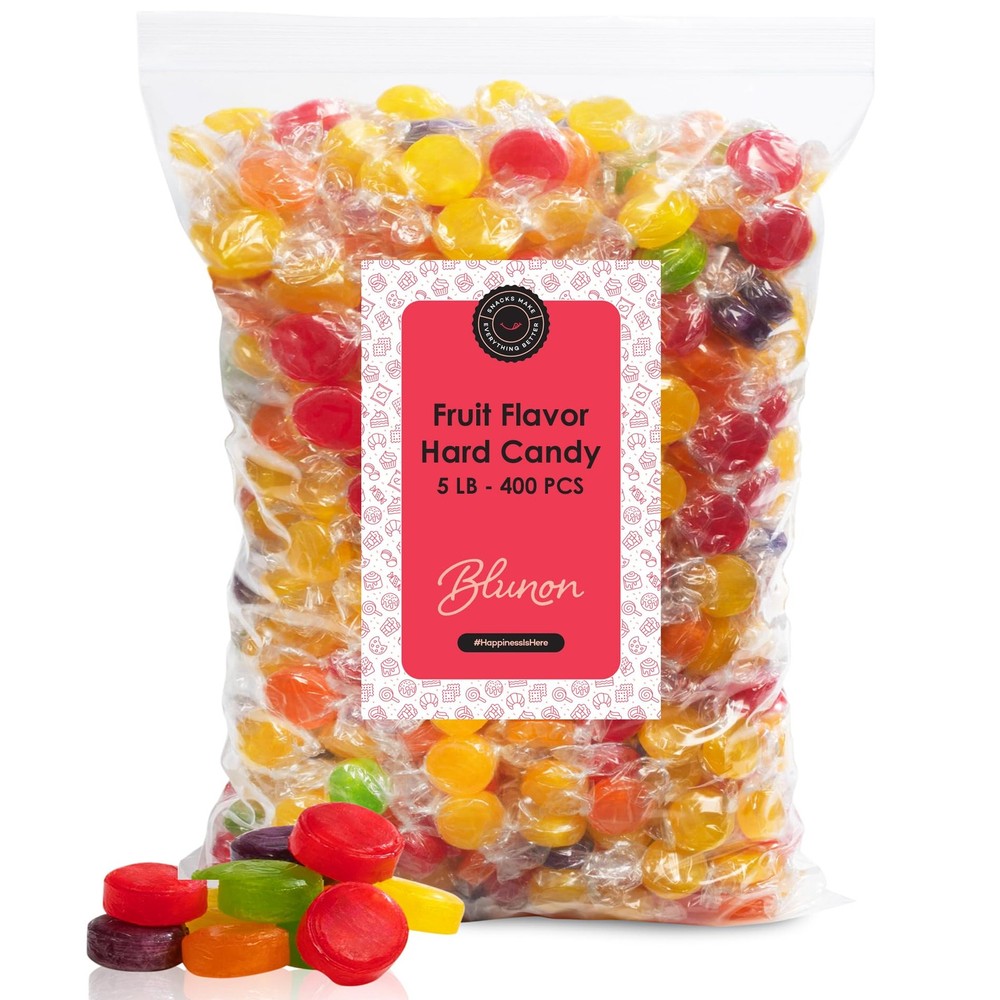 Hard Candy Bulk Assorted - 5 Pounds Fruit Flavored Candies Individually Wrapp...