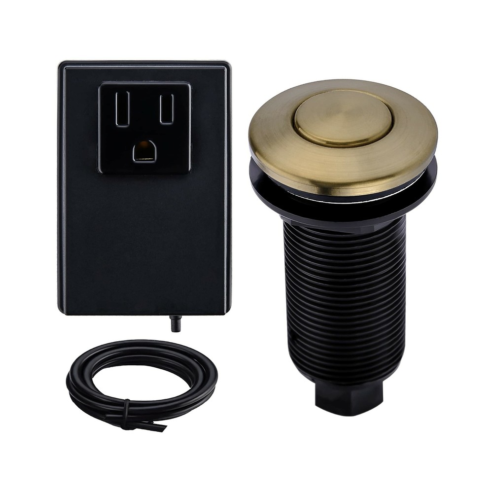 SINKINGDOM Garbage Disposal Air Switch Kit with with Long Button, Champagne B...