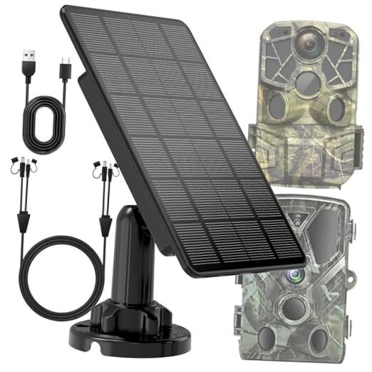 Solar Panel for Trail Camera, 5000mAh Rechargeable Battery Trail Camera Solar