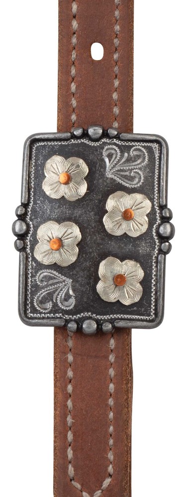 ProTack Silver Flower Browband Headstall