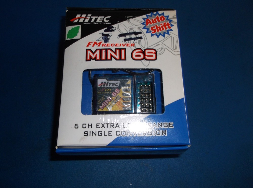 NEW Hitec Mini 6S 6 Ch. FM Single Conversion Receiver with Auto Shift 72 mgh