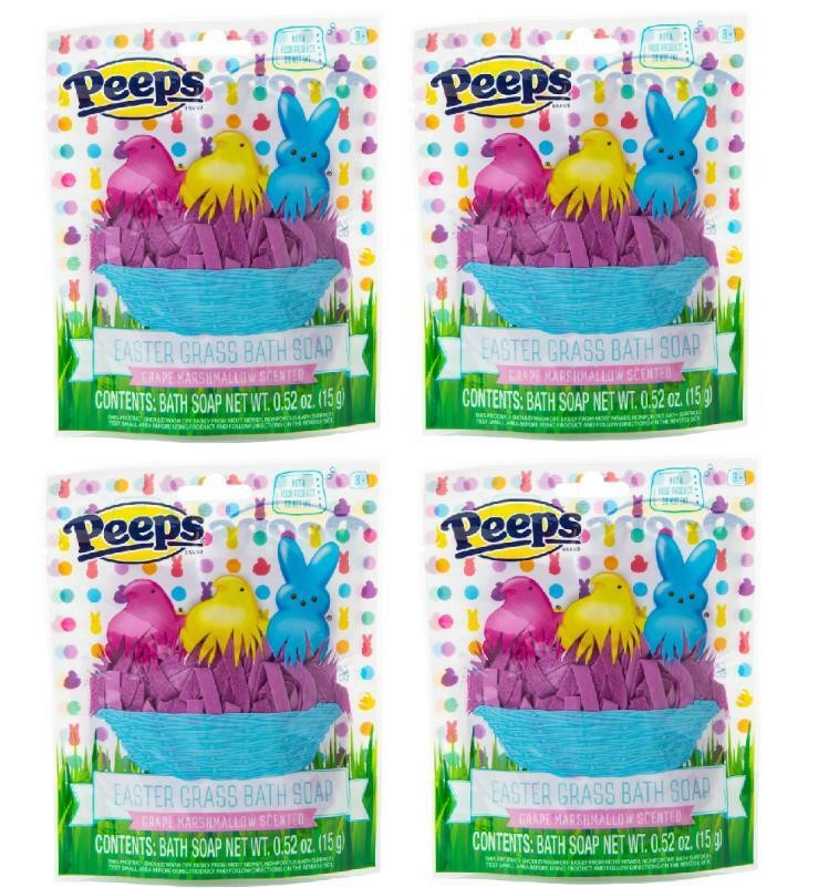 Peeps Easter Grass Colorful Bath Water Bath Soap 4-Pack Grape Marshmallow 0.52