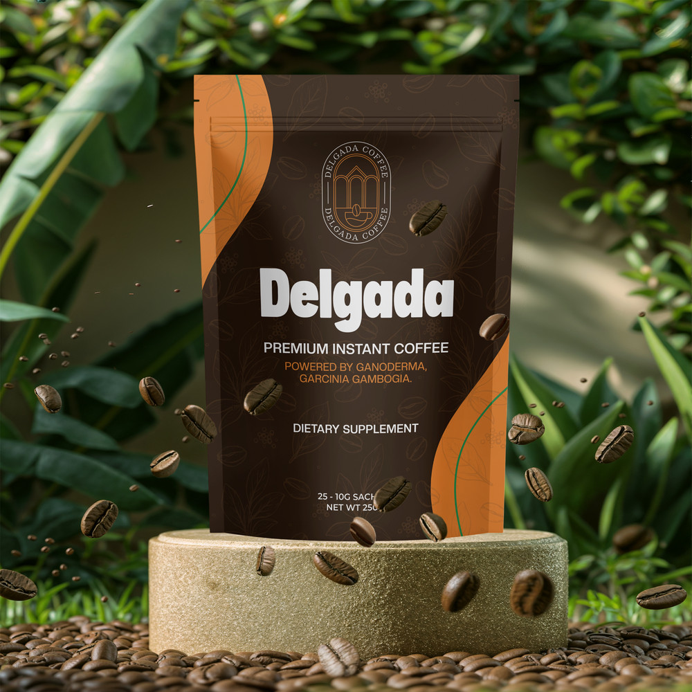 Delgada Instant Coffee - Premium Ganoderma, Rich Bold Taste - Healthy