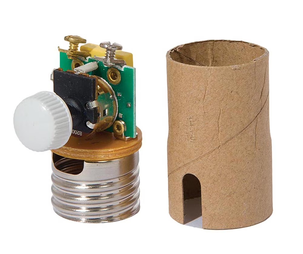 B&P Lamp® Full Range Dimmer Socket Interior with Ivory Knob