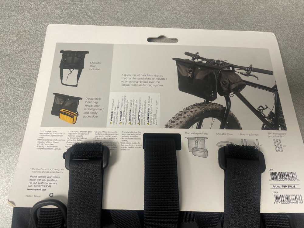 TOPEAK BARLOADER HANDLEBAR BAG - 6.5L BLACK Front bag Waterproof