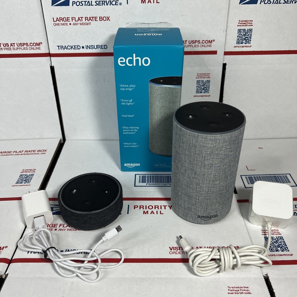 Amazon Echo (2nd Gen) Smart Speaker + Echo Dot (2nd Gen ) - SAME DAY - WARRANTY