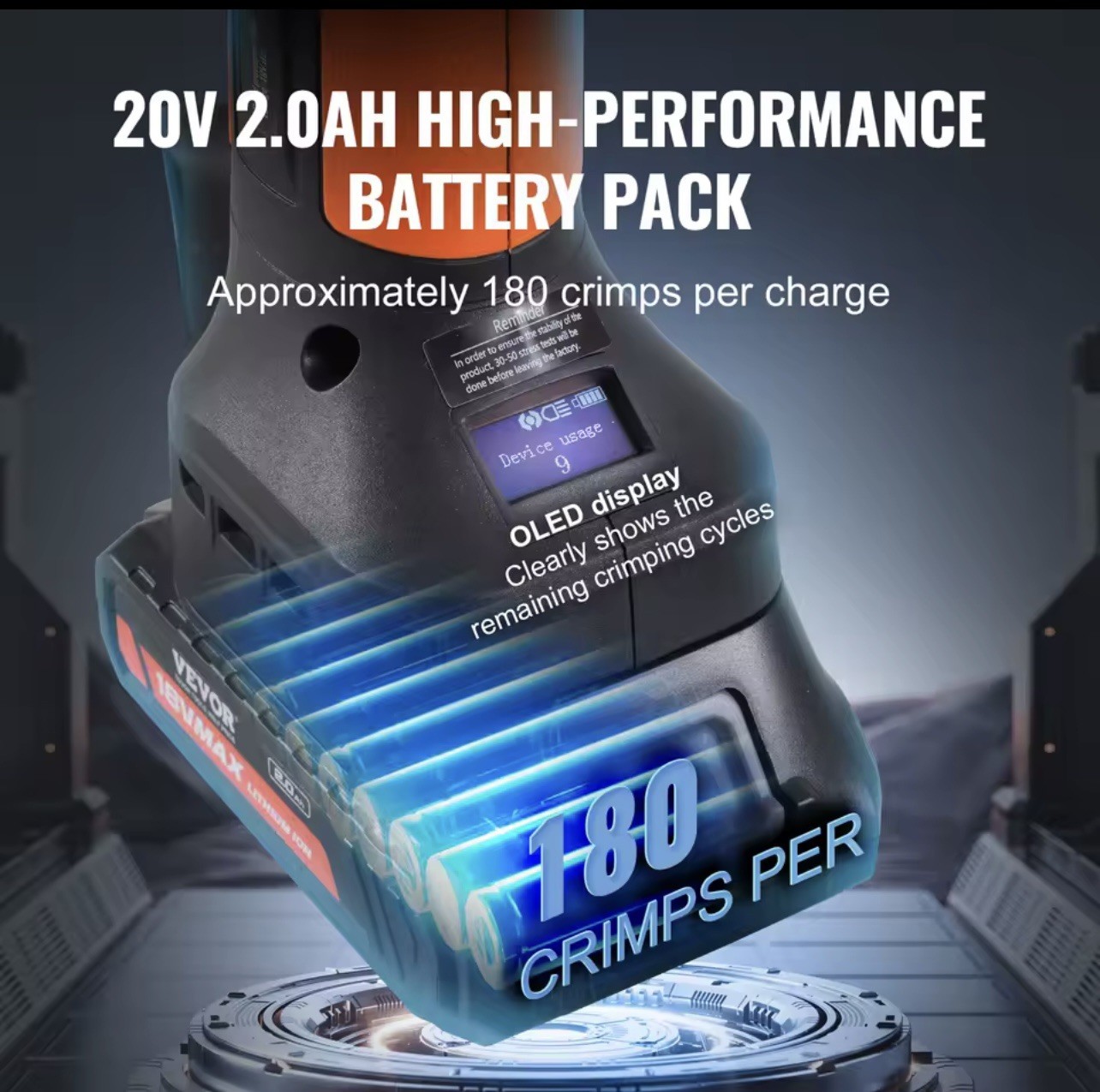 Pro Press Tool Pipe Crimping Kit Press Tool Battery Kit 1/2" 3/4" 1" Jaw