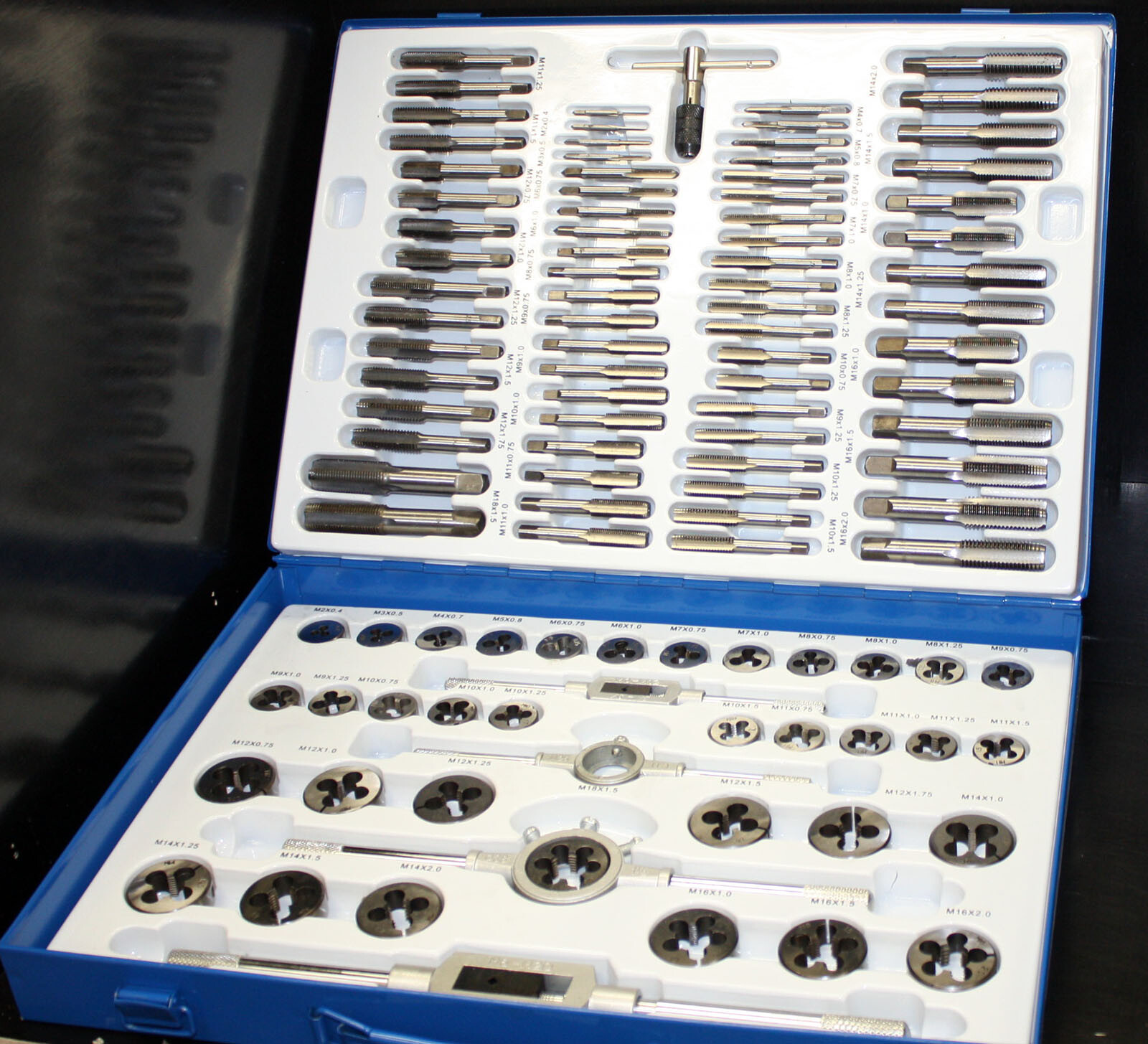 110pc Metric Large Tap & Die Set Rethreading Thread Hole Threader Renew Threads