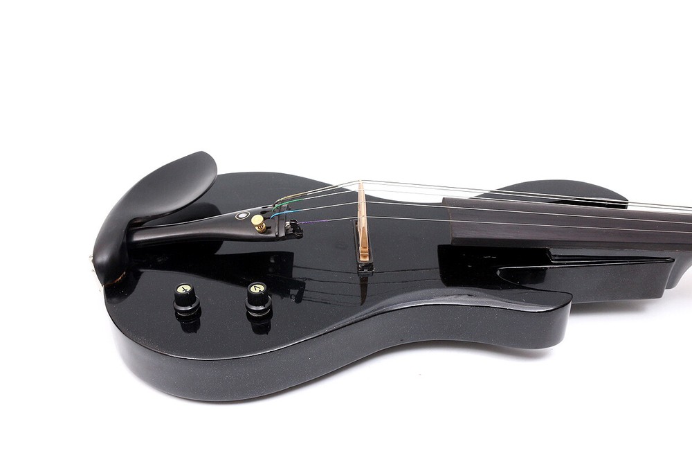 5String 4/4 Electric Silent Violin Solid wood Nice Tone Free Case Black#EV20