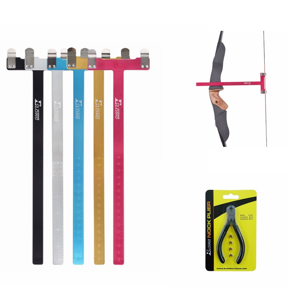Nocking Buckle Pliers+Bow Square Archery T Ruler Shape Set Compound Recurve Bows