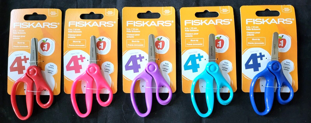 Fiskars 5" Pointed-Tip Scissors for Kids 4+ 5 Pack