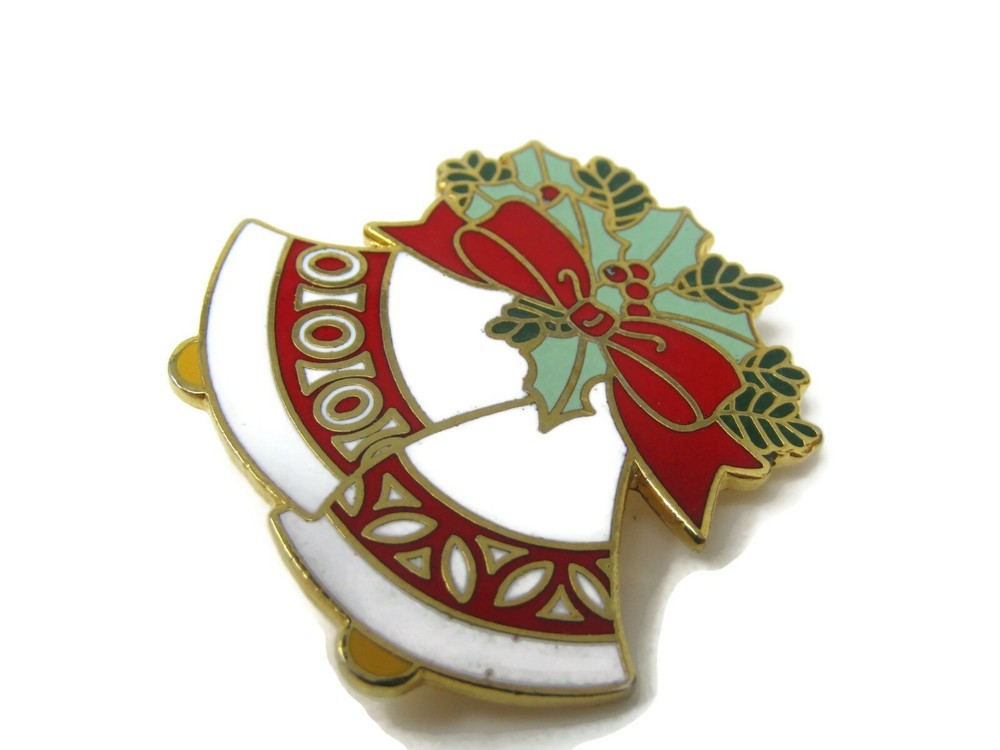 Christmas Pin Double Bells Vintage