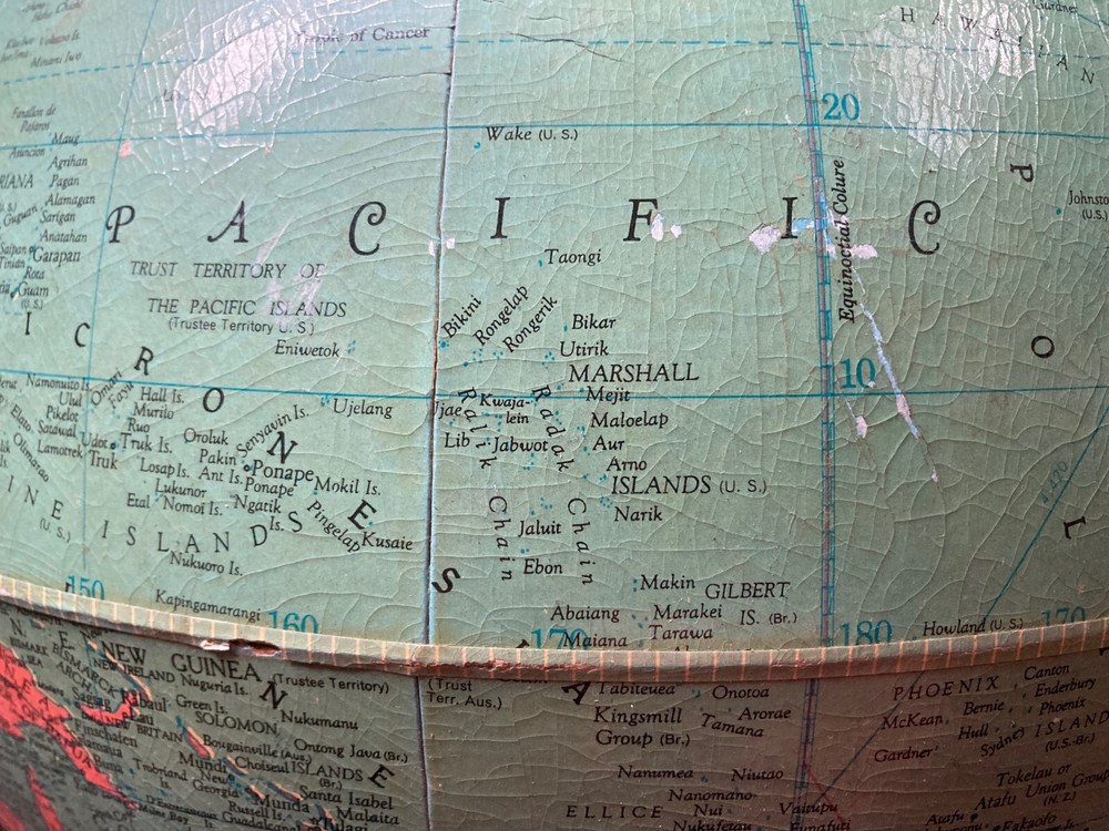 Vintage 1956 Replogle 12 inch Reference Globe with Metal Base