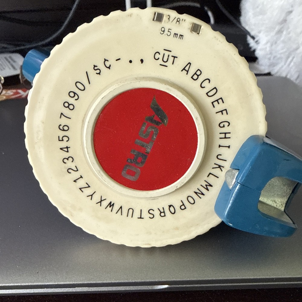 Vintage Astro Blue Rotary Label Maker