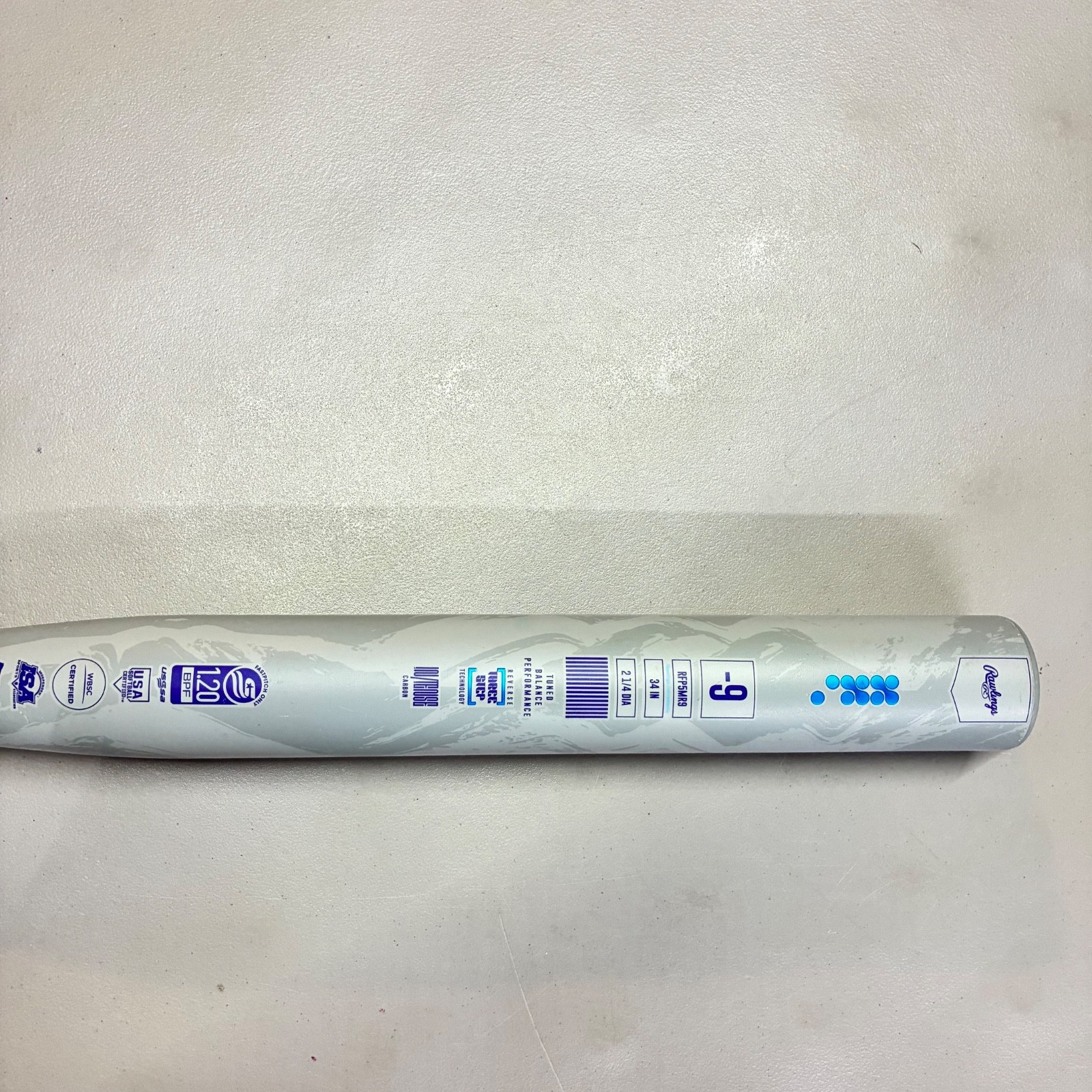 Rawlings Mantra Reverse 2025 Fastpitch -9 Softball Bat 34 / 25 Grey Gray 2 1/4"