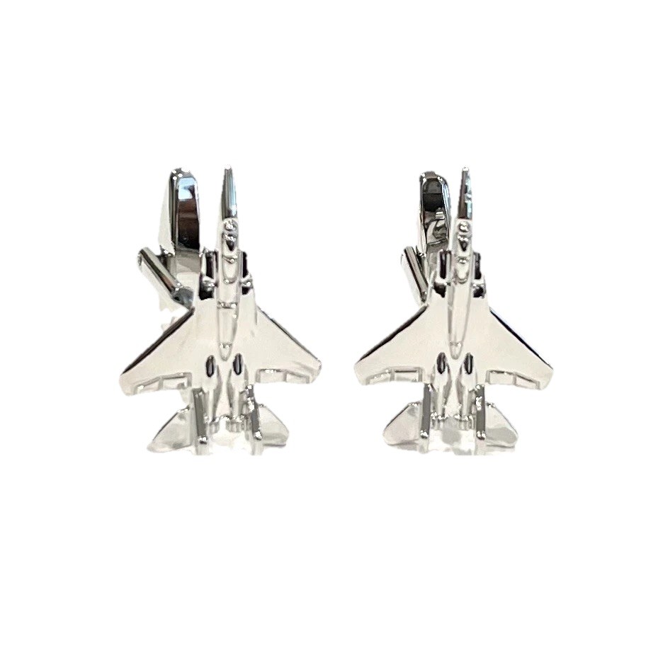 Aircraft Plane F-15 Fighter Eagle Men Birthday Father’s Day Gift Cufflinks