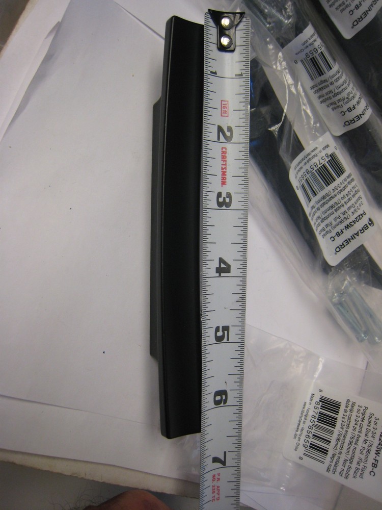 5 X P42243-FB Brainerd 3" or 3-3/4" C-C Flared Square Dual Mount Pull Flat Black