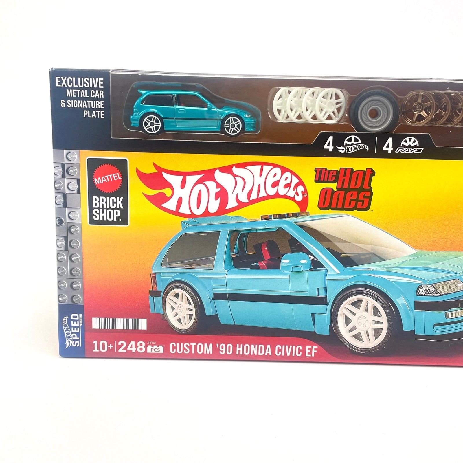 Hot Wheels Mattel Brick Shop Custom '90 Honda Civic EF Building Set 248 PCS