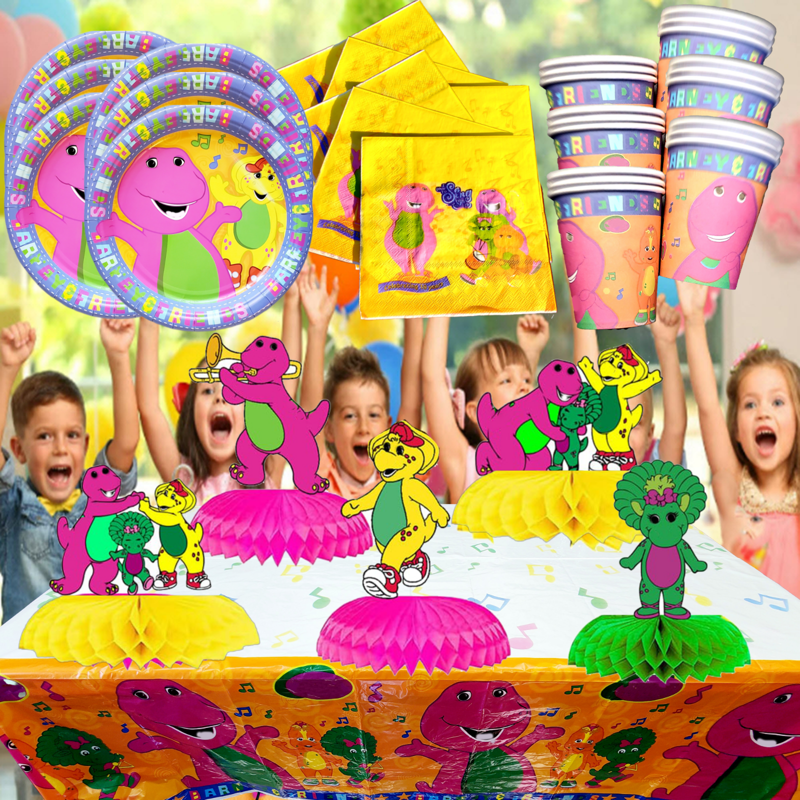 BARNEY cake birthday party decorations decor theme idea supplies BALLOON CUPCAKE