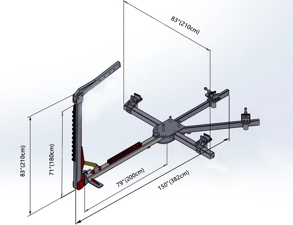 7716lbs Loading Capacity Auto Body Frame Puller Straightener w/attachment Tools