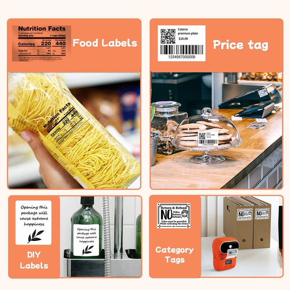 Phomemo M110 Direct Thermal Printer for Label Photo Note Tag Barcode QR Code Lot