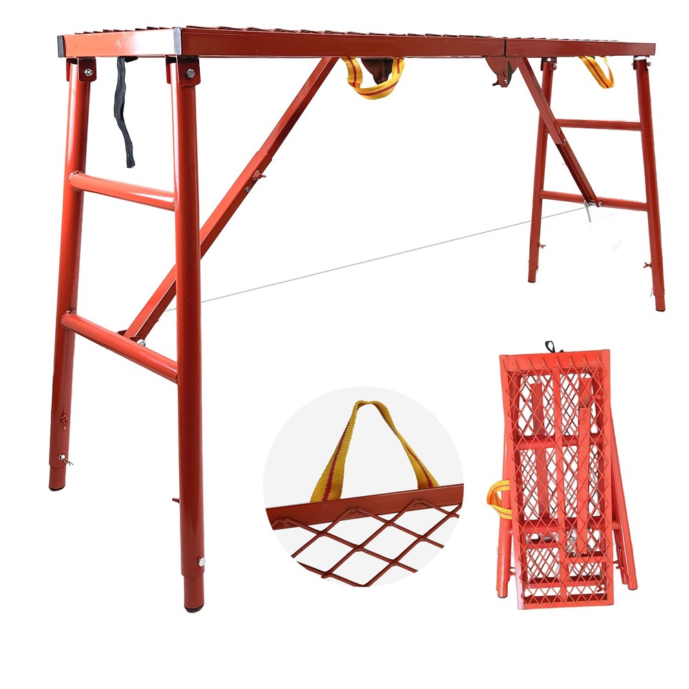 800 LBS Folding Scaffolding Platform 5 Levels Height Adjustable Work Platform