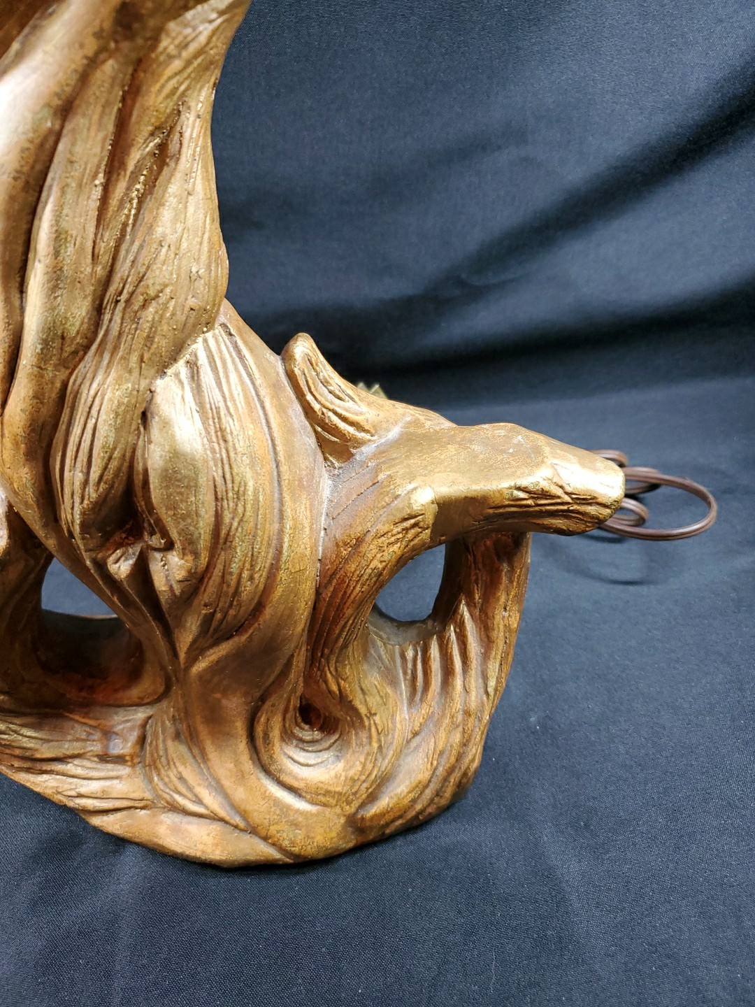 MCM 14" Lamp Base Mid Century Modern Plaster Drift Wood 3D Table Sculpture VTG *