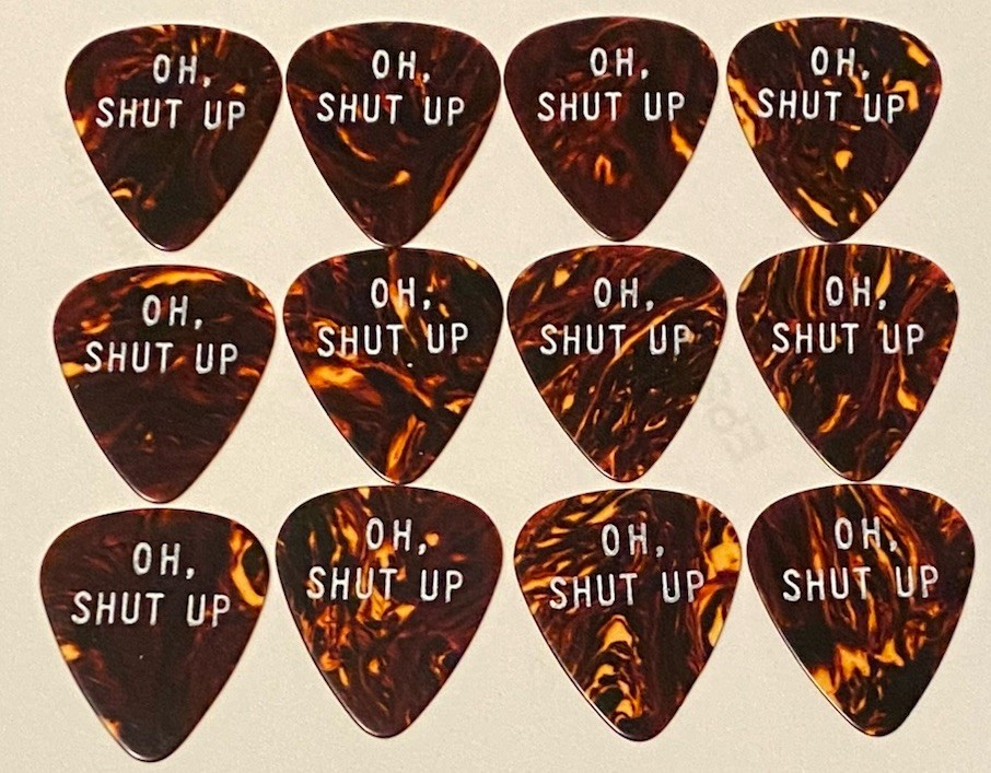 D'Andrea-Ad LIB PIXIE Guitar Picks-OH, SHUT UP-Lot of 12 Medium-Tort-NOS