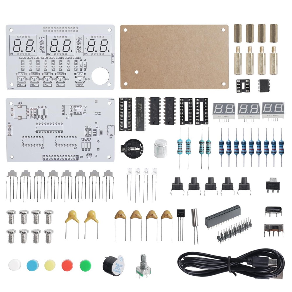 Clock Soldering Kit, 6-Bits Digital Clock Solder Practice Kit DIY Countdow/up...