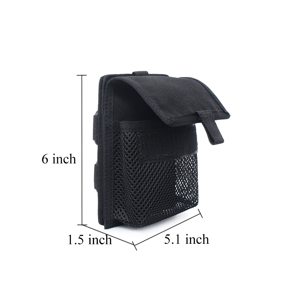 Hook & Loop Panel MOLLE Patch Converter Adapter with Tactical Mesh Pouch Kit Bag