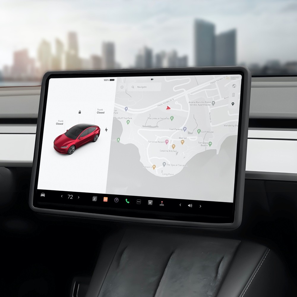 2 Pack Silicone Screen Frame Protector for Tesla Model Y & Model 3 2017-2024