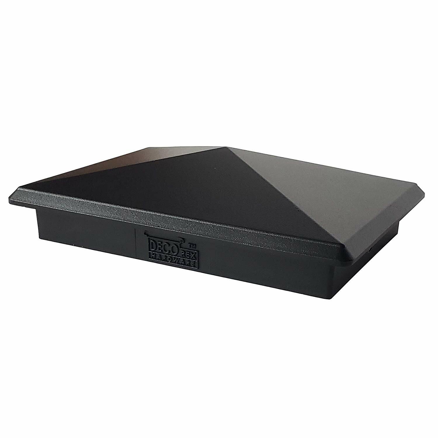 3.5" x 5.5" Heavy Duty Aluminium Pyramid Post Cap for Wood Posts - Black