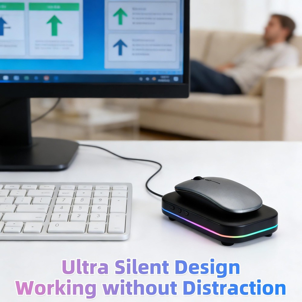 Mouse Mover Quiet Operation Ultra Slim, USB-C Powered Plug & Play, No Detecti...