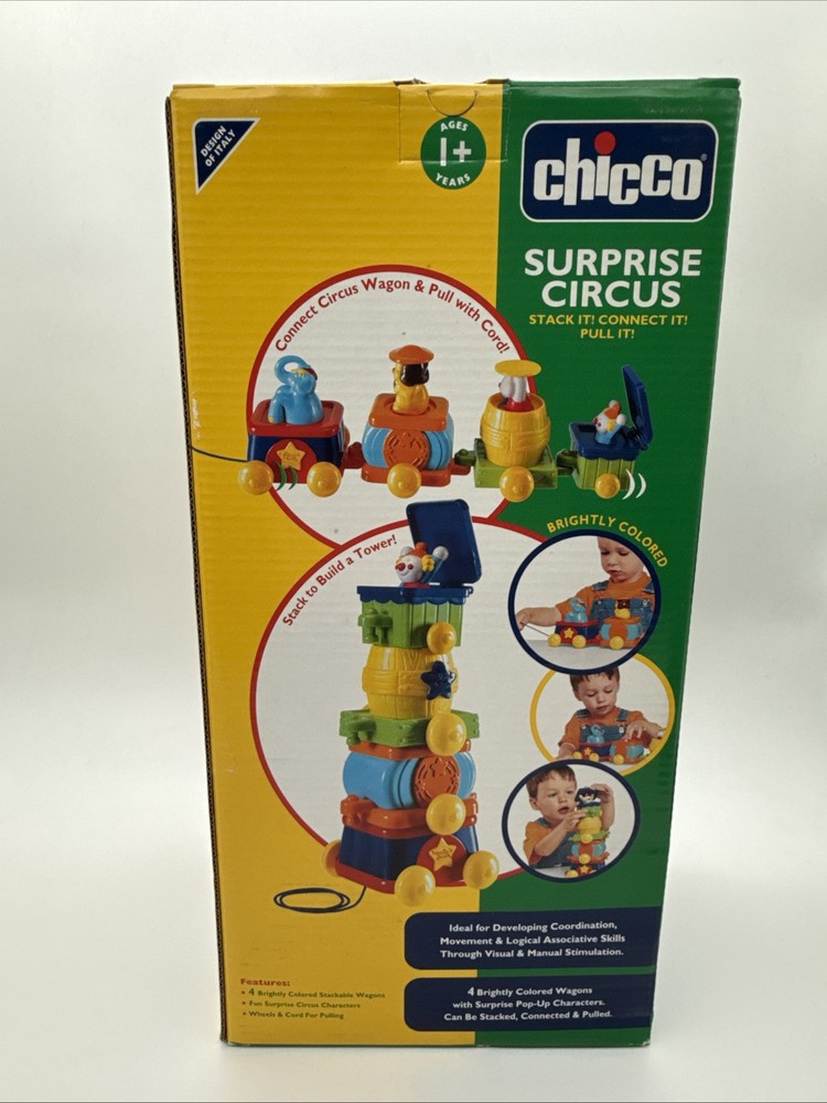 Chicco Surprise Circus - STACK IT! CONNECT IT! PULL IT! ~HTF~ NEW
