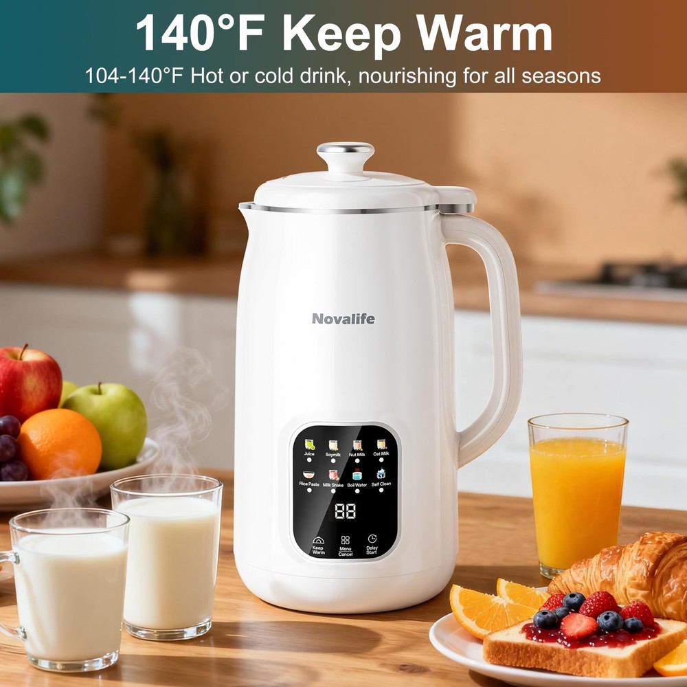 8 in 1 Nut Milk Maker Machine, 40oz Automatic Soy Extra Large, White