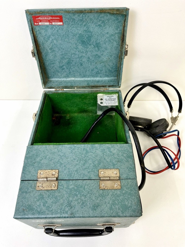 Vintage AMBCO 610 Otometer Audiometer w/ Case, Headset & Papers – Untested