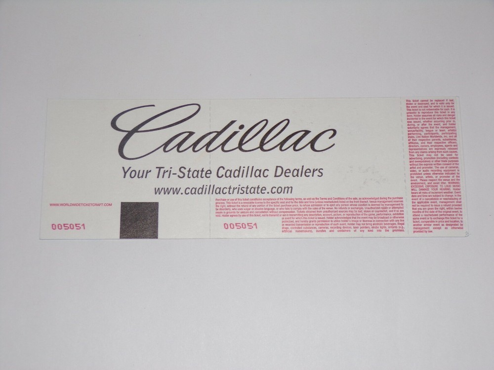 KISS Def Leppard Full Ticket Stub VIP Box COMP 2014 Concert Tour Holmdel NJ