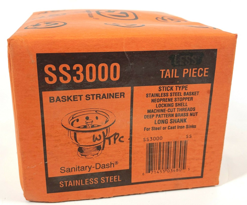 Sanitary Dash SS3000 Stick Type Stainless Basket Strainer