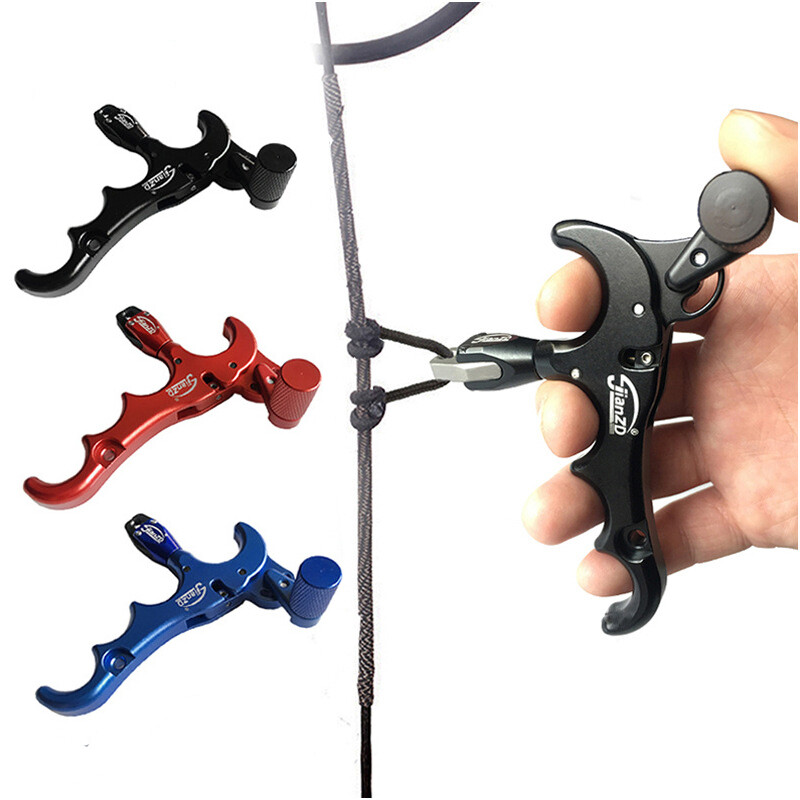 360° Release Aids Trigger 4 Finger Adjustable Auto Hunting Compound Bow Archery