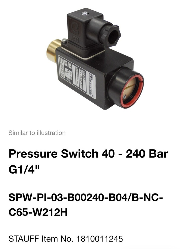 Stauff Pressure Switch 40-240 Bar
