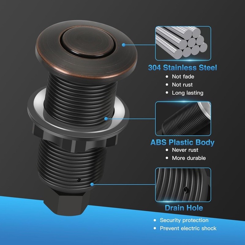 Garbage Disposal Air Switch Kit UL Certified Easy Install Waterproof Durable New