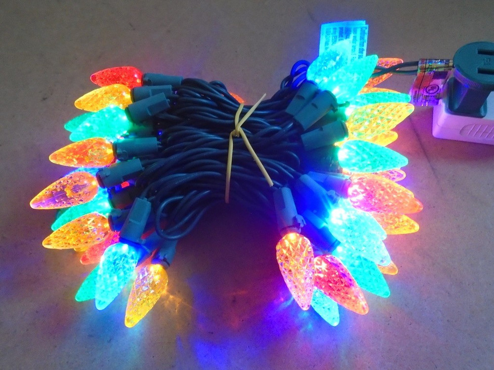 Celebrations 50 count LED Faceted C6 Lights String Multicolor