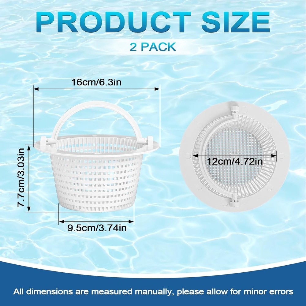 Skimmer Basket Replacement for Hayward & Pentair - 2 Pack, Durable Design