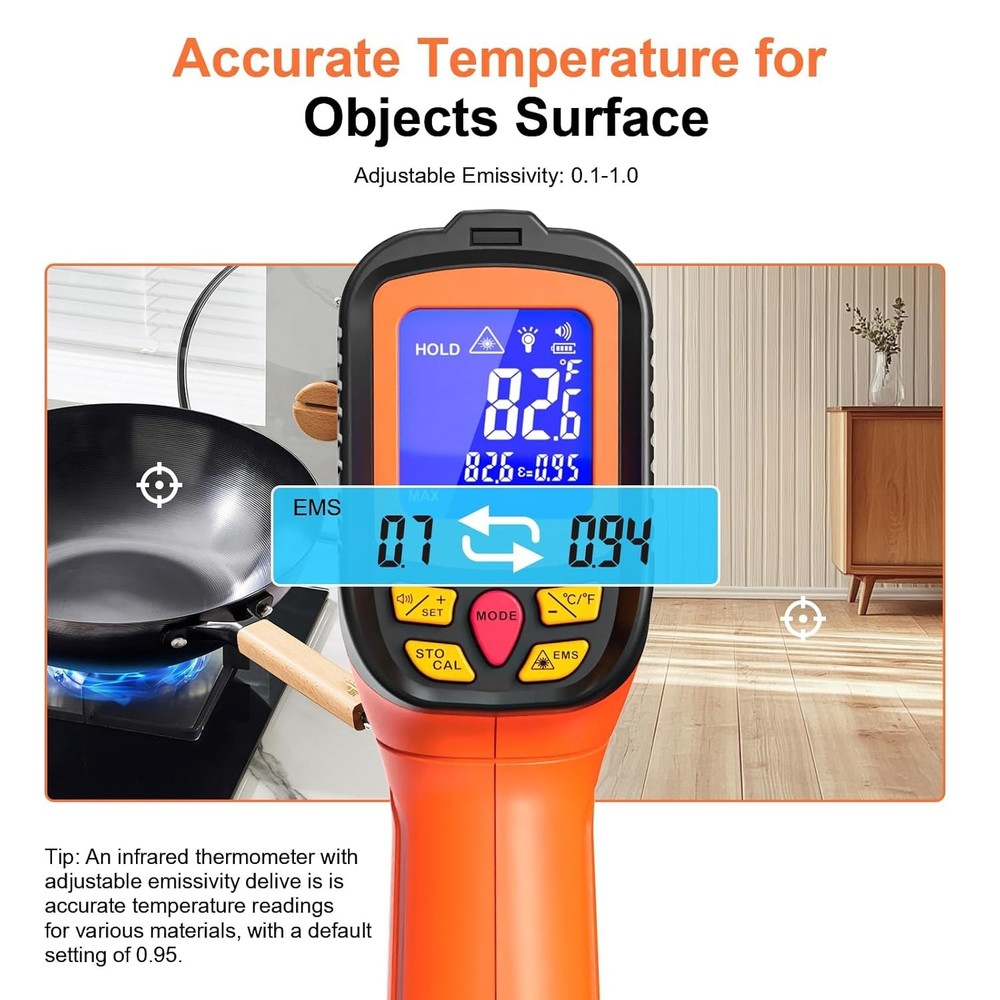 High-Precision Laser Temp Gun for Cooking & Industrial Use