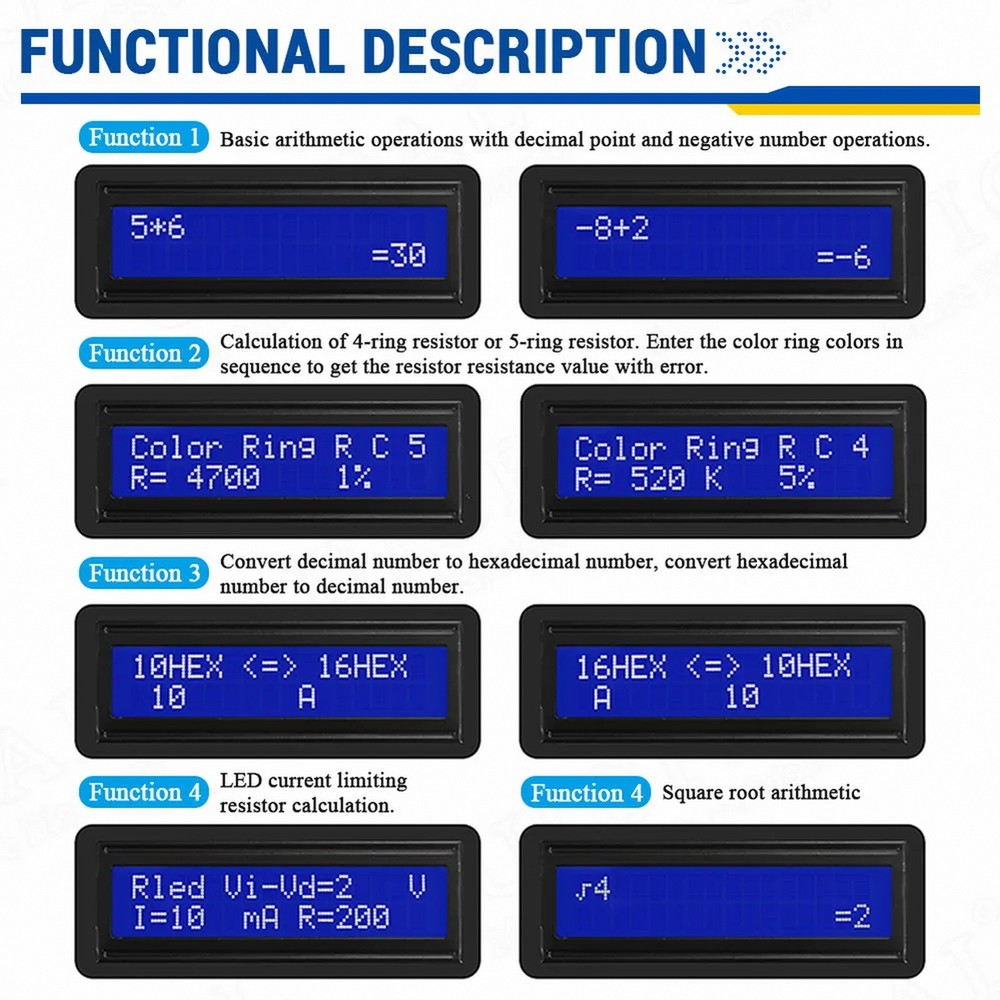 DIY Calculator Kit with LCD Display Module for Soldering Training