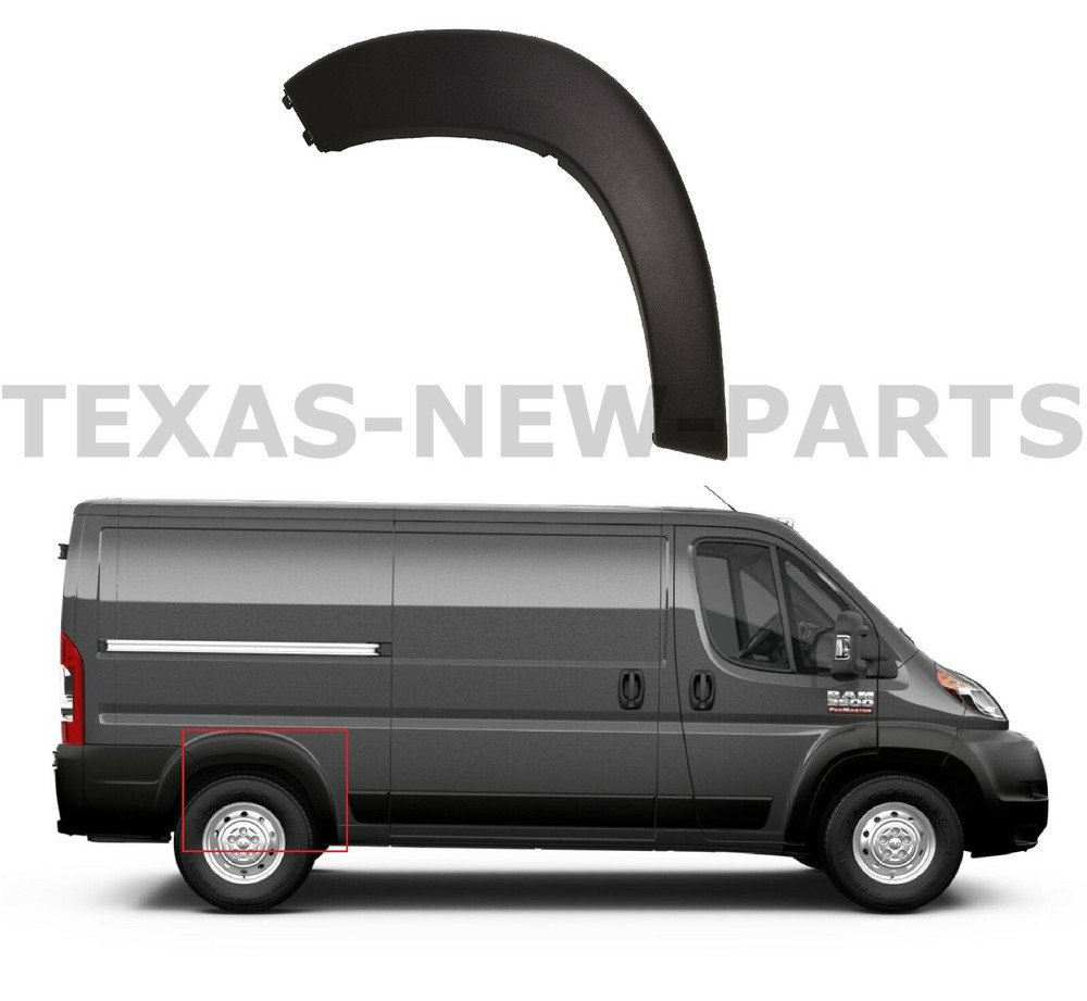 Fits 2019-2026 Ram ProMaster Right Rear Wheel Flare Trim Molding Black 1500-3500