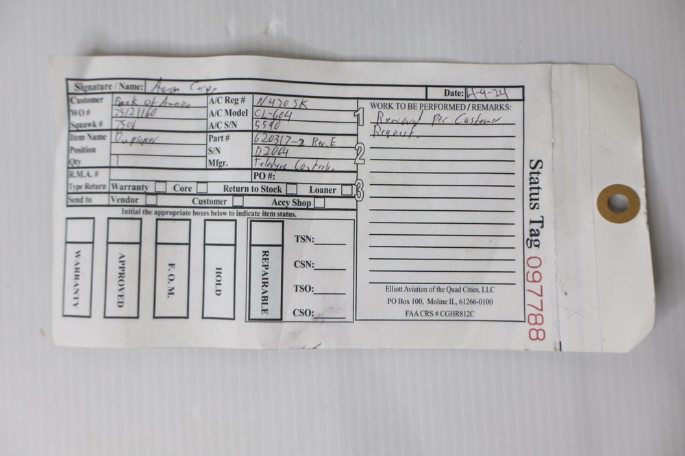 Teledyne Controls 620317-2 Duplexer Removed Working