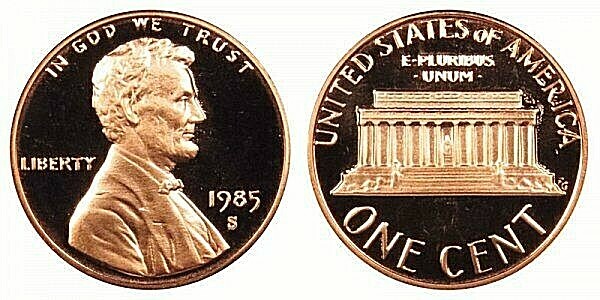 1985  S LINCOLN CENT Choice PROOF (1 Coin)